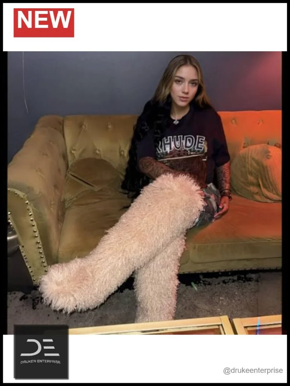 Faux Fur Thigh High Over The Knee Snow Boots Winter Tall 28in